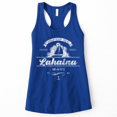 Lahaina Maui Hi Sailboat Cool Gift Vintage Nautical Tee Womens Tank Top
