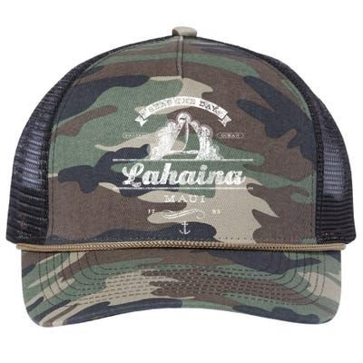 Lahaina Maui Hi Sailboat Cool Gift Vintage Nautical Tee Retro Rope Trucker Hat Cap