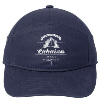 Lahaina Maui Hi Sailboat Cool Gift Vintage Nautical Tee 7-Panel Snapback Hat