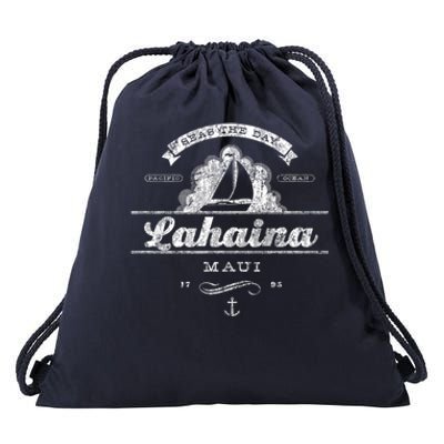 Lahaina Maui Hi Sailboat Cool Gift Vintage Nautical Tee Drawstring Bag