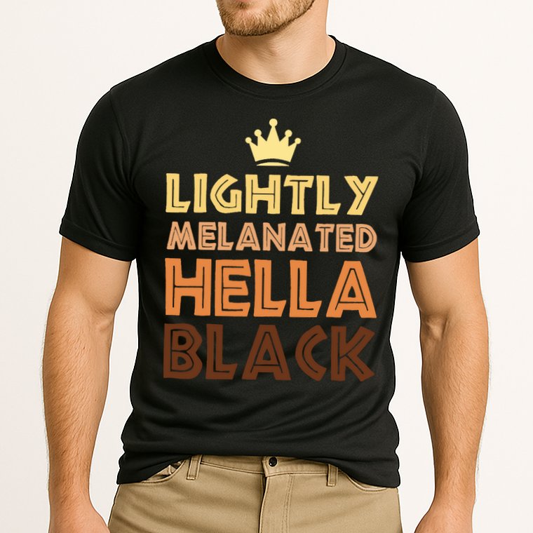 Lightly Melanated Hella Black Afro Queen African American Cooling Performance Crew T-Shirt