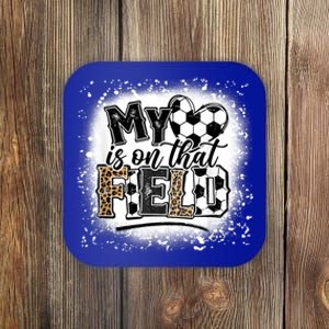 Leopard My Heart Is On That Field Soccer Love Game's Day Cool Gift Coaster