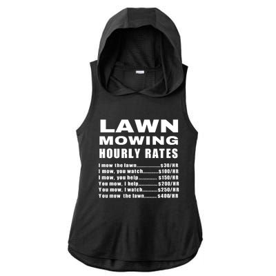 Lawn Mowing Hourly I Mow The Lawn Ladies PosiCharge Tri-Blend Wicking Draft Hoodie Tank