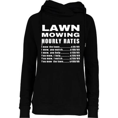 Lawn Mowing Hourly I Mow The Lawn Womens Funnel Neck Pullover Hood