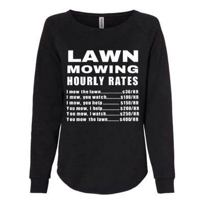 Lawn Mowing Hourly I Mow The Lawn Womens California Wash Sweatshirt