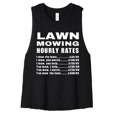 Lawn Mowing Hourly I Mow The Lawn Women's Racerback Cropped Tank