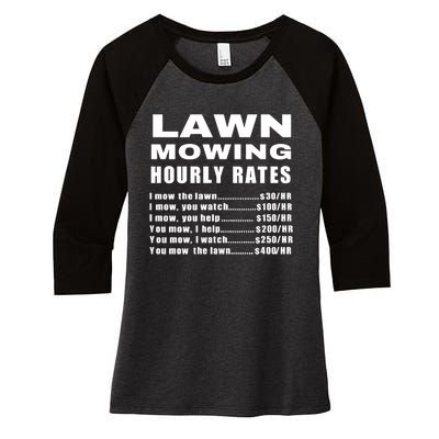 Lawn Mowing Hourly I Mow The Lawn Women's Tri-Blend 3/4-Sleeve Raglan Shirt