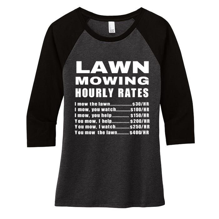 Lawn Mowing Hourly I Mow The Lawn Women's Tri-Blend 3/4-Sleeve Raglan Shirt