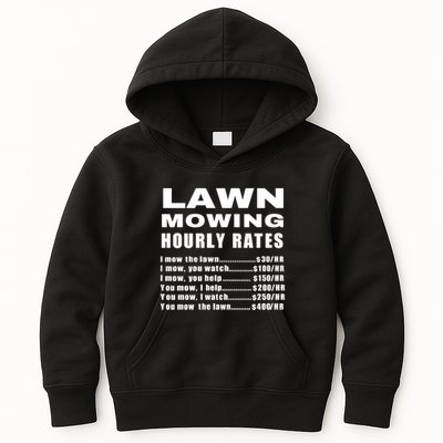 Lawn Mowing Hourly I Mow The Lawn Kids Hoodie