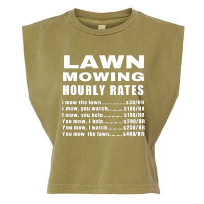 Lawn Mowing Hourly I Mow The Lawn Garment-Dyed Women's Muscle Tee