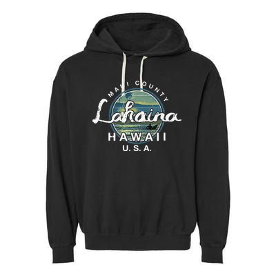 Lahaina Maui Hawaii Surfing Retro Garment-Dyed Fleece Hoodie