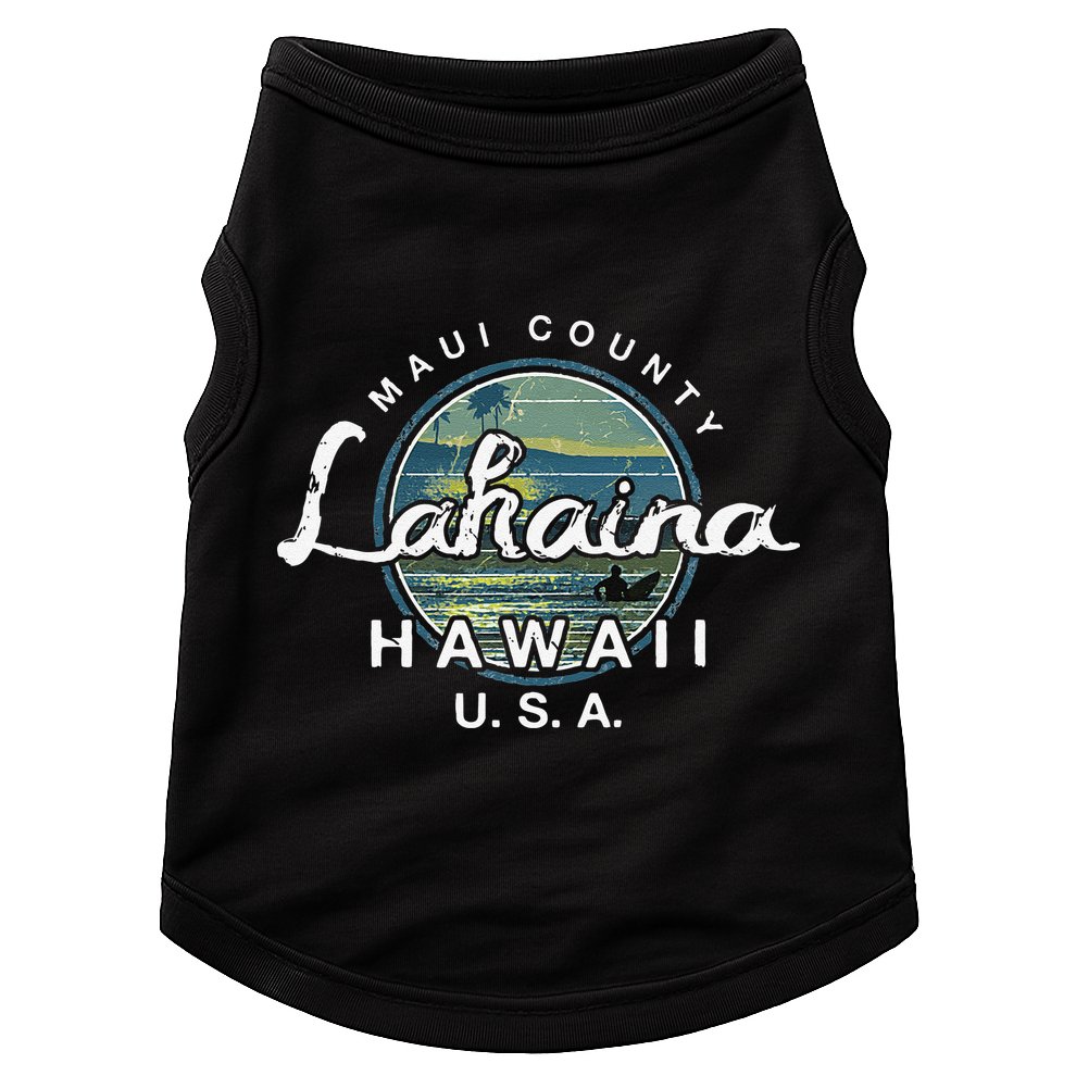 Lahaina Maui Hawaii Surfing Retro Doggie Tank