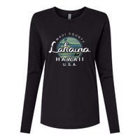 Lahaina Maui Hawaii Surfing Retro Womens Cotton Relaxed Long Sleeve T-Shirt