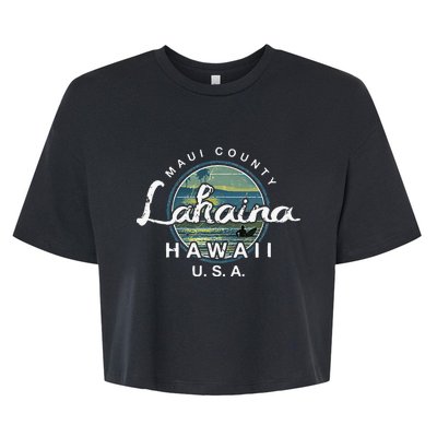 Lahaina Maui Hawaii Surfing Retro Bella+Canvas Jersey Crop Tee