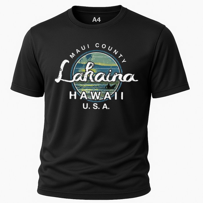 Lahaina Maui Hawaii Surfing Retro Cooling Performance Crew T-Shirt