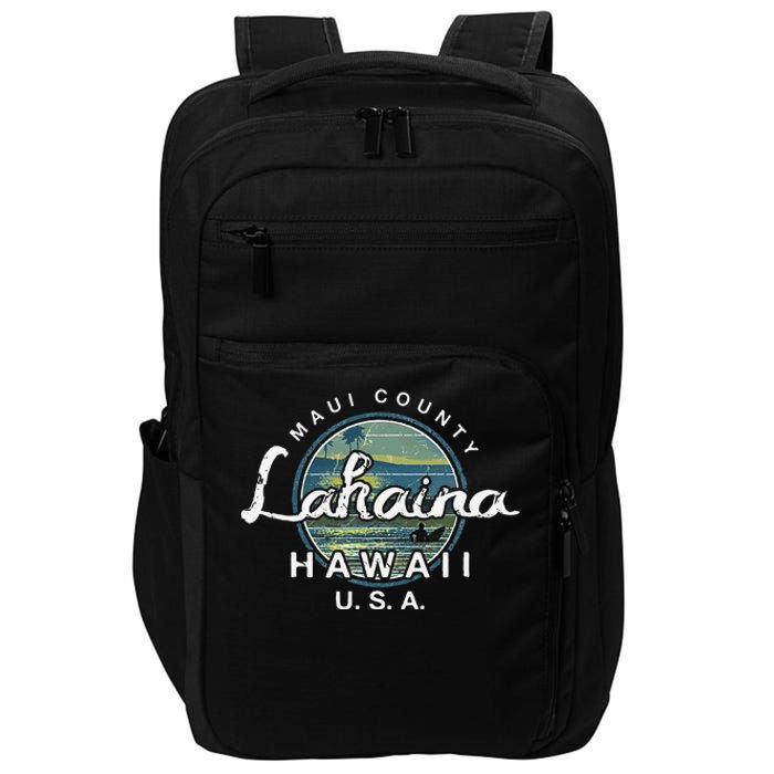 Lahaina Maui Hawaii Surfing Retro Impact Tech Backpack