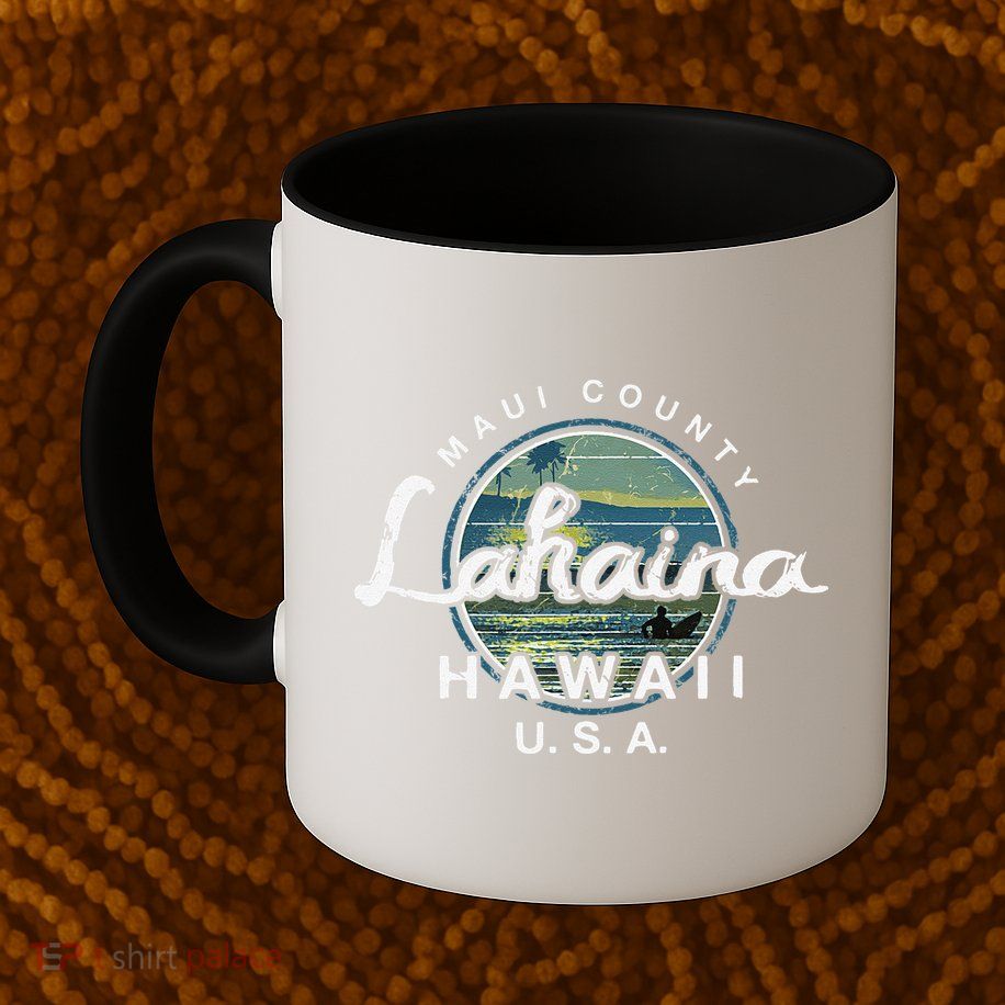 Lahaina Maui Hawaii Surfing Retro Mug