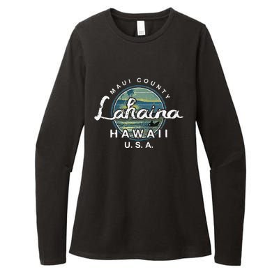 Lahaina Maui Hawaii Surfing Retro Womens CVC Long Sleeve Shirt