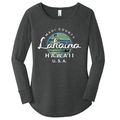 Lahaina Maui Hawaii Surfing Retro Women's Perfect Tri Tunic Long Sleeve Shirt