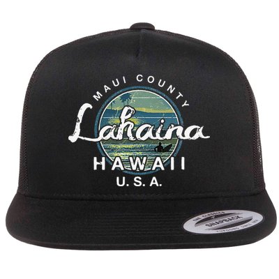 Lahaina Maui Hawaii Surfing Retro Flatbill Hat