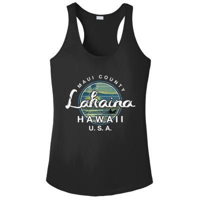 Lahaina Maui Hawaii Surfing Retro Ladies PosiCharge Competitor Racerback Tank