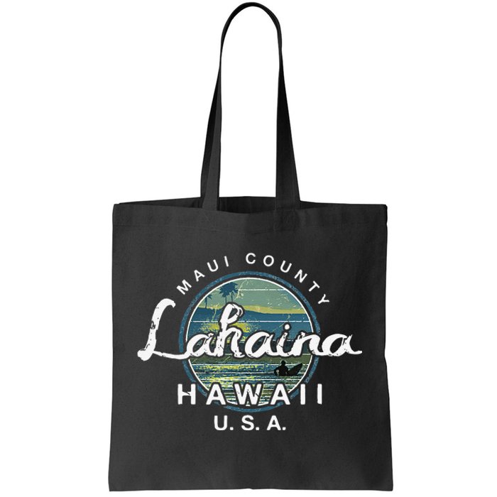 Lahaina Maui Hawaii Surfing Retro Tote Bag