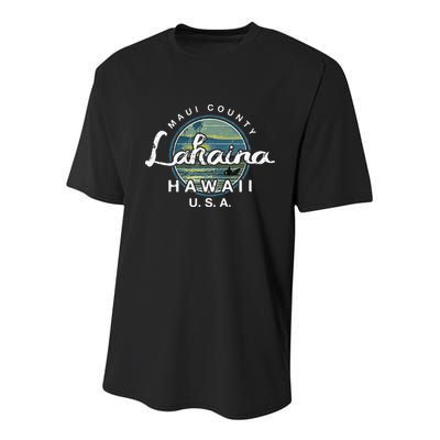 Lahaina Maui Hawaii Surfing Retro Youth Performance Sprint T-Shirt