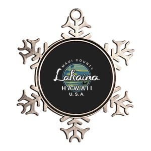 Lahaina Maui Hawaii Surfing Retro Metallic Star Ornament