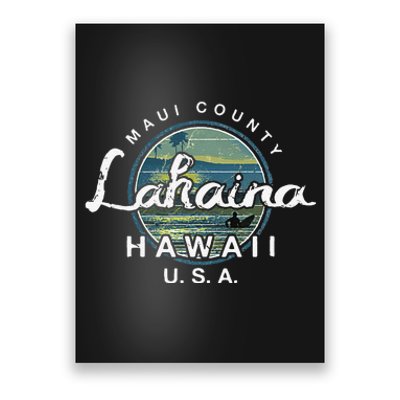 Lahaina Maui Hawaii Surfing Retro Poster