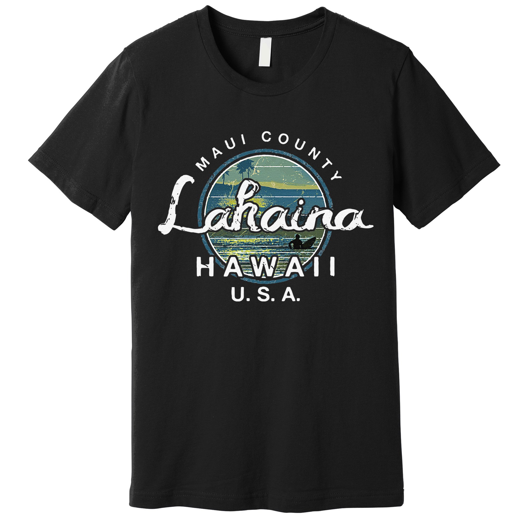 Lahaina Maui Hawaii Surfing Retro Premium T-Shirt