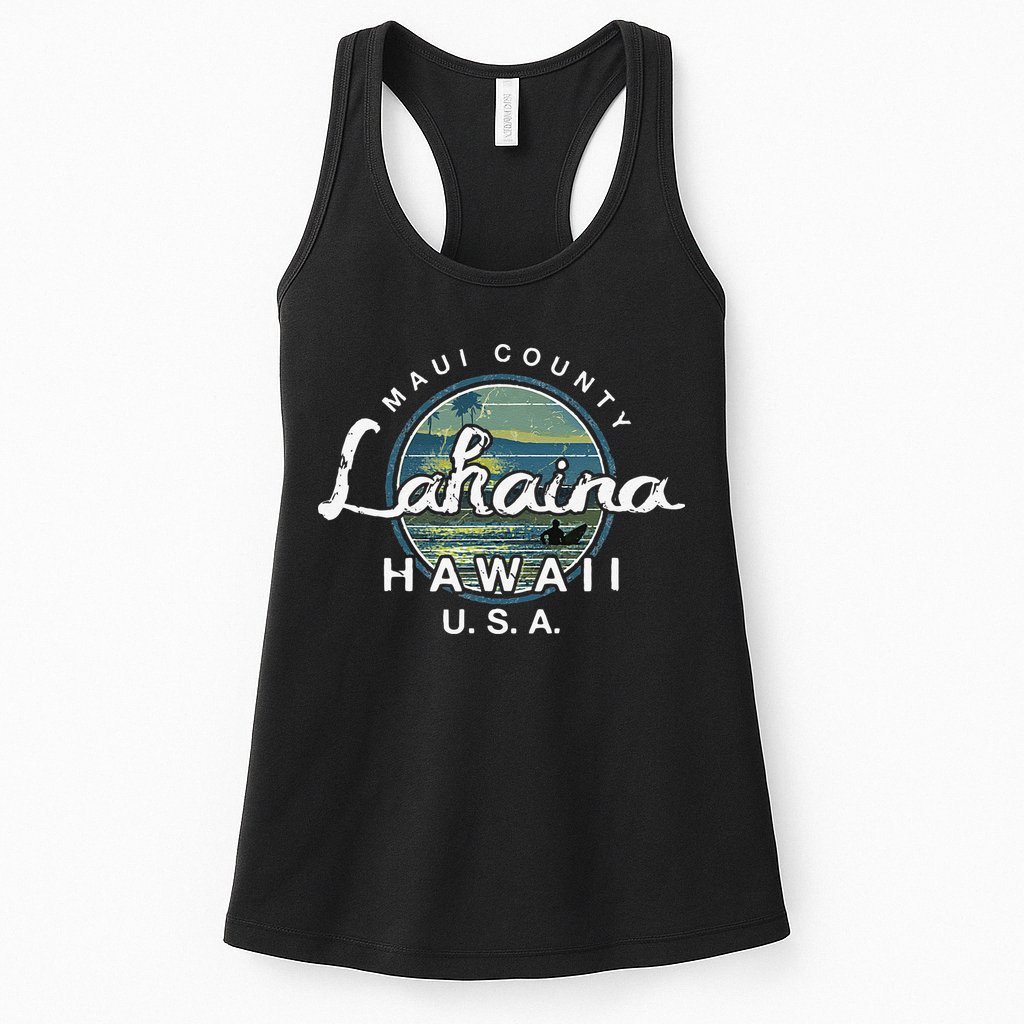 Lahaina Maui Hawaii Surfing Retro Womens Tank Top