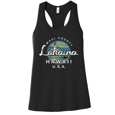 Lahaina Maui Hawaii Surfing Retro Women's Racerback Tank