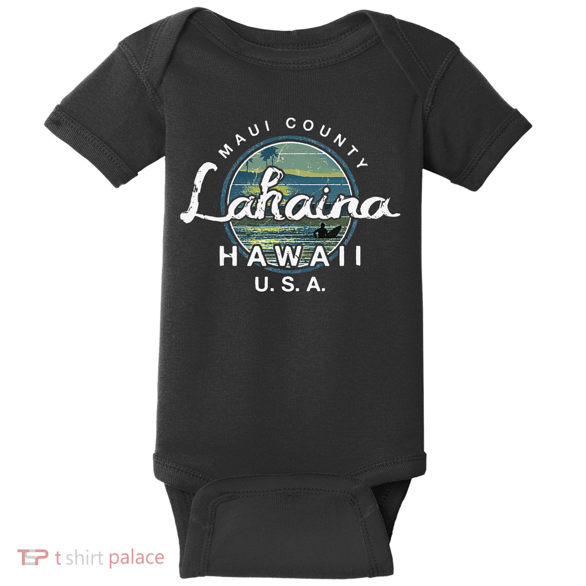 Lahaina Maui Hawaii Surfing Retro Baby Bodysuit