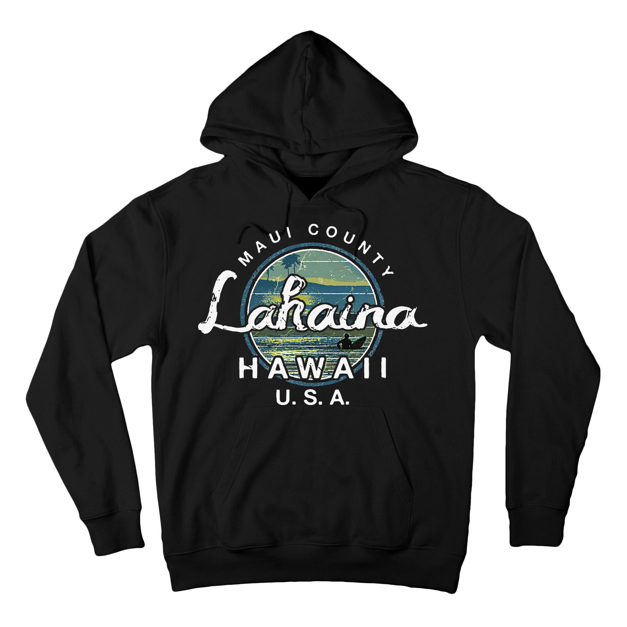 Lahaina Maui Hawaii Surfing Retro Tall Hoodie
