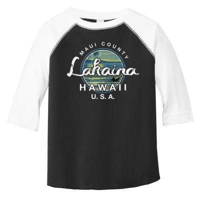 Lahaina Maui Hawaii Surfing Retro Toddler Fine Jersey T-Shirt