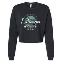 Lahaina Maui Hawaii Surfing Retro Cropped Pullover Crew