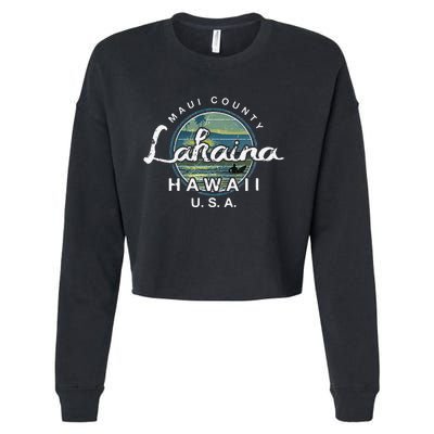 Lahaina Maui Hawaii Surfing Retro Cropped Pullover Crew