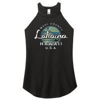 Lahaina Maui Hawaii Surfing Retro Women's Perfect Tri Rocker Tank