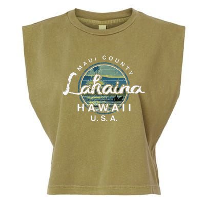 Lahaina Maui Hawaii Surfing Retro Garment-Dyed Women's Muscle Tee