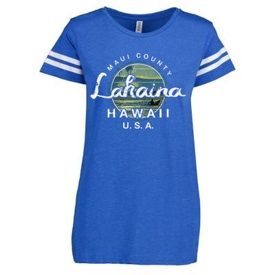 Lahaina Maui Hawaii Surfing Retro Enza Ladies Jersey Football T-Shirt