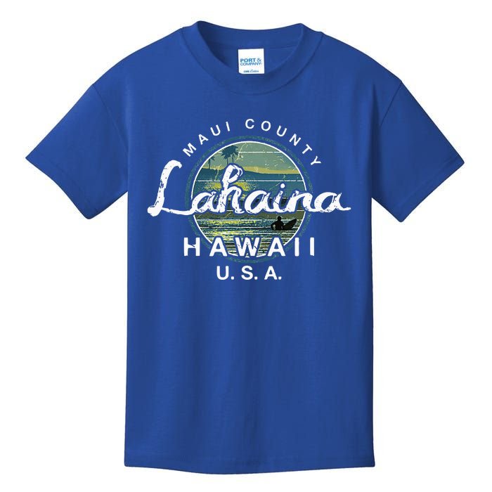 Lahaina Maui Hawaii Surfing Kids T-Shirt