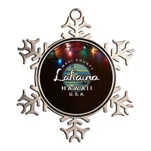 Lahaina Maui Hawaii Surfing Metallic Star Ornament