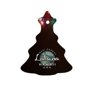 Lahaina Maui Hawaii Surfing Ceramic Tree Ornament