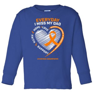 Loving Memory In Remembrance Dad Father Leukemia Awareness Gift Toddler Long Sleeve Shirt