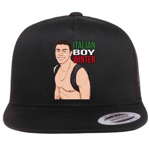 Luigi Mangione Italian Boy Winter Flat Bill Trucker Hat