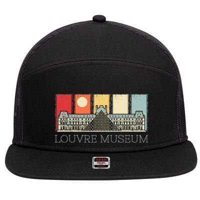 Louvre Museum In Paris France Tourist 7 Panel Mesh Trucker Snapback Hat