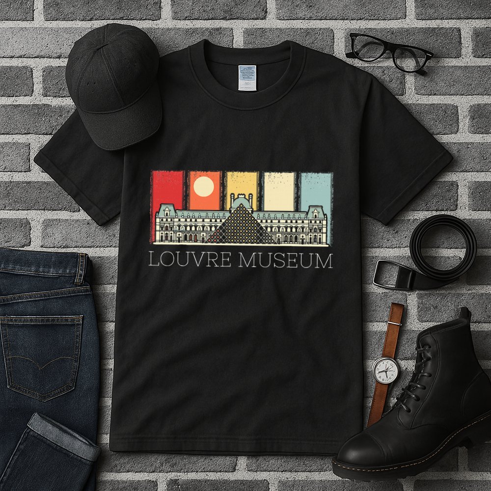 Louvre Museum In Paris France Tourist Tall T-Shirt
