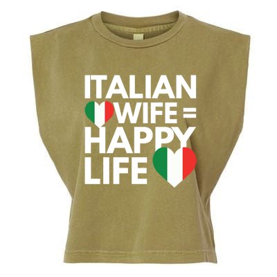 Love My Italian Wife Happy Italian Life Great Gift Garment-Dyed Women's Muscle Tee