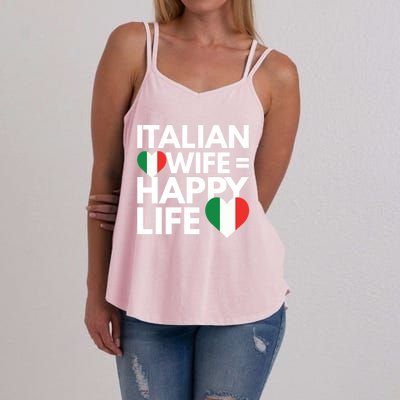 Love My Italian Wife Happy Italian Life Great Gift Women's Strappy Tank