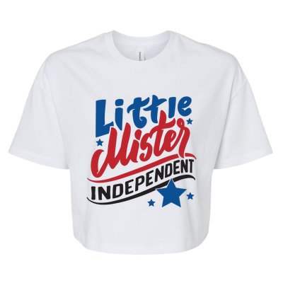 Little Mister Independent 4th Of July Bella+Canvas Jersey Crop Tee